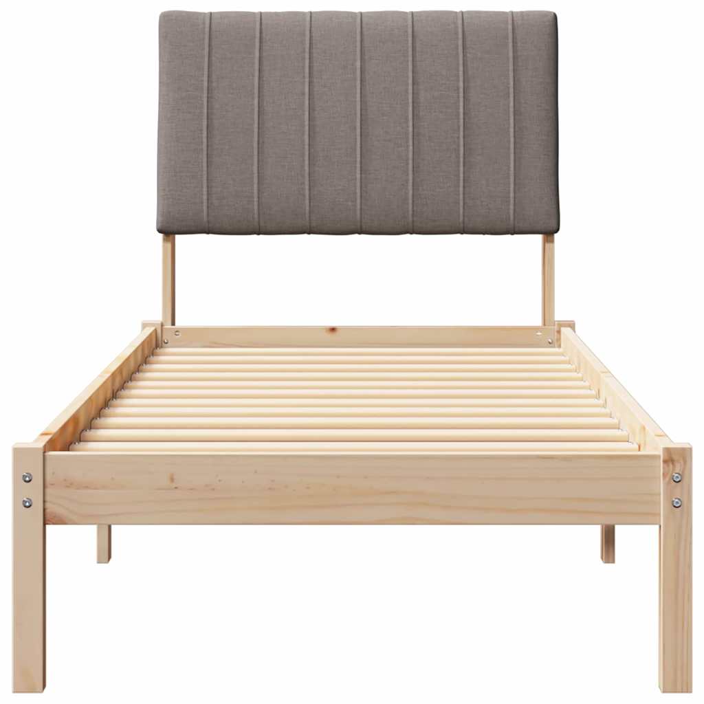 Bed Frame with Headboard Brown 75 x 190 cm Solid Pine Wood
